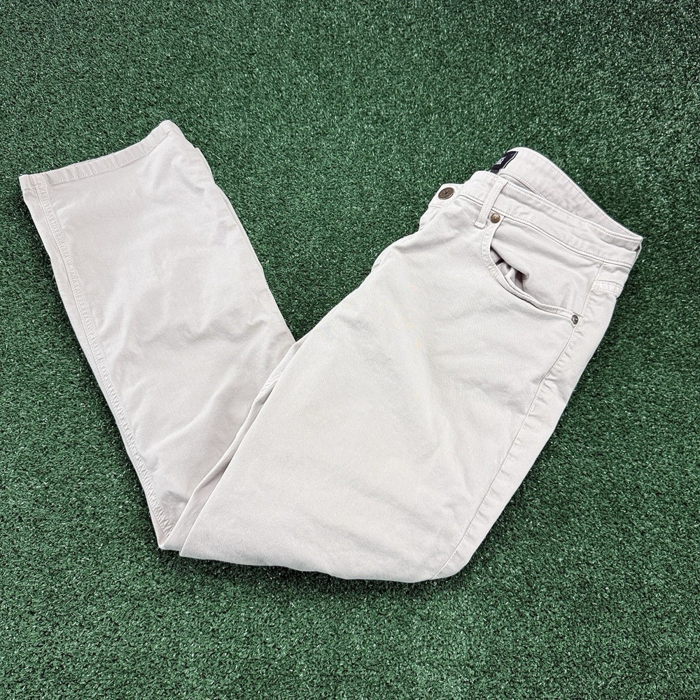 Paige Normandie Jeans Mens 36x29 Khaki Regular Straight Stretch Denim Pants